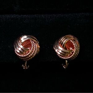 Napier Gold Tone Twisted Clip On Earrings